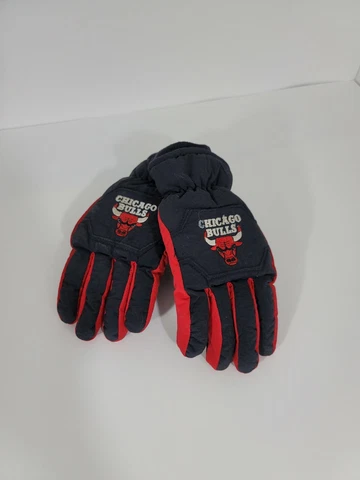 Vintage CHICAGO BULLS Thinsulate Winter Ski Gloves kids size one size fits most Cover