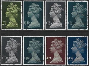 1977-87 Sg 1026/1028 Machin High Values Definitives Fine Used - Picture 1 of 2
