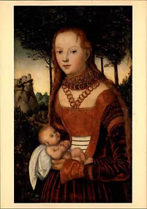 AK Religion Künstlerkarte: Motiv Junge Mutter mit Kind nach Lucas Cranach - Picture 1 of 2