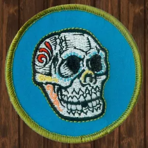 Sugar Skull Embroidered Patch — Iron On - Picture 1 of 1