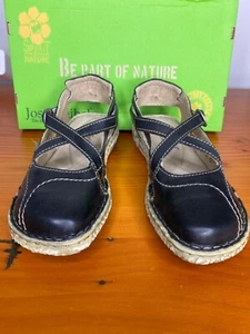 Josef Seibel Womens Black Leather Sandals Size 37/6 Cushioned Insole - Picture 1 of 9