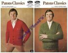Patons Vintage #106 Classics Mens Cardigan 33 To 48 Inches : 82 To 120Cms: 50C