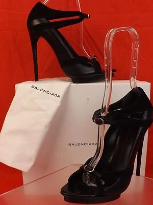 NUEVO EN CAJA ZAPATOS DE SALÓN BALENCIAGA CUERO NEGRO GAMUZA 2X HEBILLA PLATAFORMA 39 #273229 $995 Foto 1 de 4