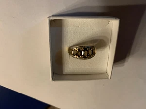 Ring gold 375 mit 5 Steine Rauchquarz Gr. 18 ++NEU++ - Bild 1 von 3