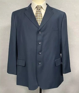 Tessori Uomo Milan Italy Men’s Blazer Super 150's Jacket Navy Blue 48R Formal - Picture 1 of 23
