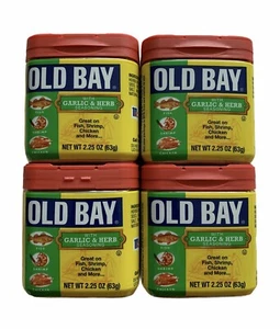 Lot Of 4 New OLD BAY GARLIC & HERB Seasoning 2.25 oz Rare Hard To Find - Picture 1 of 3