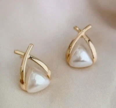 Pearl Stud Assorted Earrings With Rhinestones / Vintage inspired  #25 - Image 1 of 4