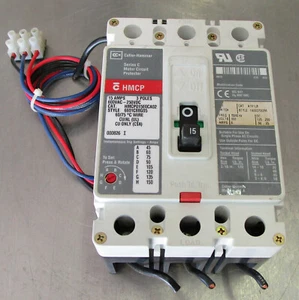 CUTLER HAMMER HMCP015E0CA02 CIRCUIT BREAKER 15 AMP 600 VAC 3 POLE - Picture 1 of 9