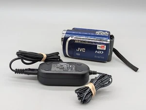 JVC Hard Disk Camcorder Everio GZ-MG630AU Blue + Power Cord + Battery Tested - Picture 1 of 14