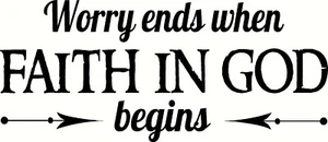 Calcomanía de pared Worry Ends ~ 11""x22"" inspirada en la Biblia por arte de pared de las Escrituras - decoración - Imagen 1 de 6
