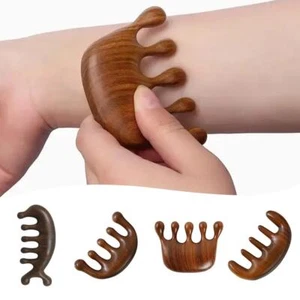 Meridian Massage Comb Sandalwood Natural Wooden Scalp Hairbrush Massage - Foto 1 di 14
