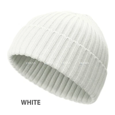 Mini Short Fisherman Beanie Hat Ribbed Docker Winter Warm Knitted Skull Cap cuff - Image 1 of 4