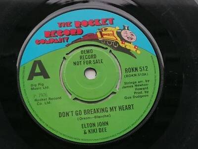 ELTON JOHN KIKI DEE   DONT GO BREAKING MY HEART   1976 UK DEMO Foto 1 de 4