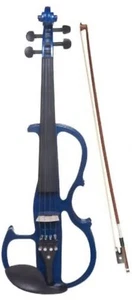 Blue Advanced Electric Silent Violin 4/4 Hand made Sweet Tone With Case - Picture 1 of 4