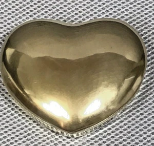 Vintage Brass Heart Lidded Trinket Box Dish Made in Taiwan - Picture 1 of 7
