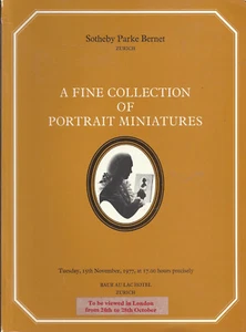 SOTHEBY'S Zurich FINE COLLECTION OF PORTRAIT MINIATURES Auction Catalog 1977 - Picture 1 of 1