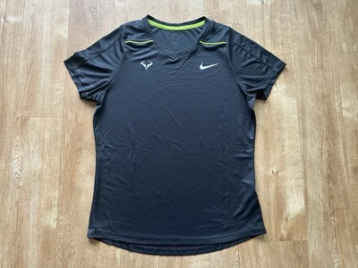 Nike Rafa Nadal Challenger Tennis Shirt Men’s Large Black Volt Green DD8547-045 - Image 1 of 4