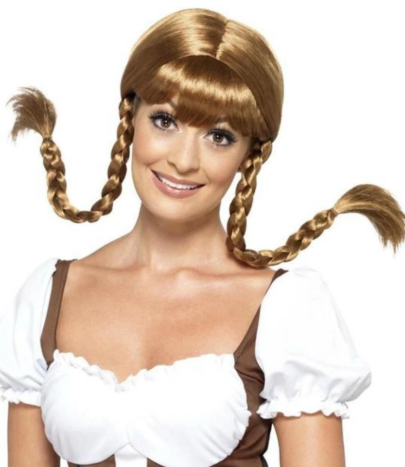Peluca Smiffys Babarian Babe, Oktoberfest, Halloween, Alemania, Trenzas NUEVA Foto 1 de 4