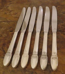 IS First Love Set of 6 Dinner Knives 1847 Rogers Vtg Silverplate Flatware Lot B - Picture 1 of 5