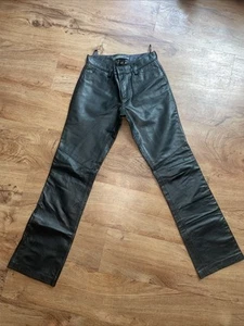 Pantalones de cuero vintage Y2K Gap corte bota para mujer talla 2 negros motociclista grunge rock - Imagen 1 de 15