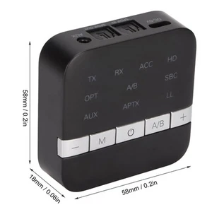 TX200 BT 5.0 Transmitter Receiver Low Latency 2 In 1 Wireless BT Adapter For FY - Afbeelding 1 van 24