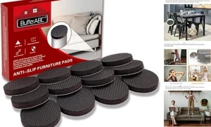 Non Slip Furniture Pads, 12pcs 2'' Rubber Furniture Stoppers to 2 inch 12 Round - Picture 1 of 8