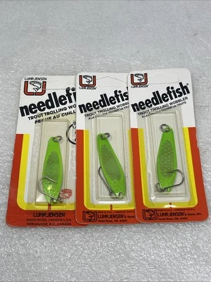 Lote De 3 Cucharas Luhr Jensen Talla 2 Aguja Wobbler Verde Lima 1051-002-582 Foto 1 de 4