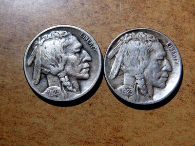 Nice Set of 2 Better Date 1923p and 1923S Buffalo Nickels K1 - Image 1 of 2