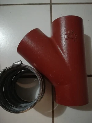 SML - Guß Abzweig mit 45 Grad alle Zuläufe DN 100/110 neu + 3 neue Dichtschellen - Bild 1 von 4