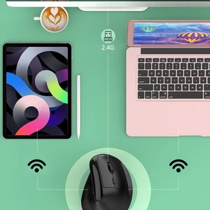  Wireless Mouse 4000DPI Reduce Muscle Strain Vertical Cordless - Picture 1 of 12