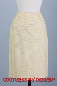 St John Strick Ariana A-Linie Rock Metallic Gold Mello Gelb Multi Größe 6 Neu mit Etikett - Bild 1 von 2