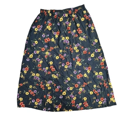 Falda midi floral otoño rayón Bobbie Brooks años 90 M Foto 1 de 4