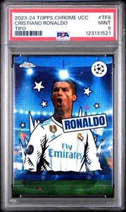 Cristiano Ronaldo 2023-24 Topps Chrome UCC TIFO Custodia Hit PSA 9 Real Madrid - Foto 1 di 3