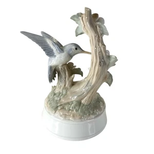 Statuina musica colibrì blu pallido vintage Otagiri porcellana giapponese - Foto 1 di 13
