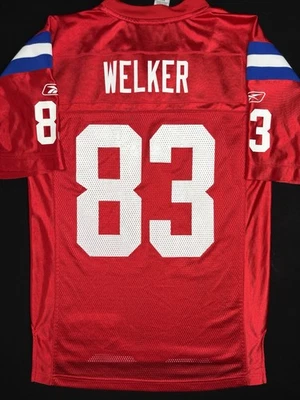 Camiseta de fútbol Reebok del 50 aniversario de Wes Welker de los New England Patriots rara Foto 1 de 4