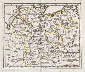 Baja Sajonia Mecklemburgo-Pomerania Occidental Schleswig-Holstein mapa Robert de Vaugondy - Imagen 1 de 1