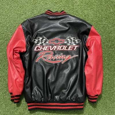 Chaqueta Chevrolet Racing Vintage Jóvenes Niños Talla XL 18-20 Steve and Barry’s Negra Foto 1 de 4