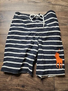 POLO RALPH LAUREN Boys Striped Big Pony Swim Trunks Size S 8 - Picture 1 of 4
