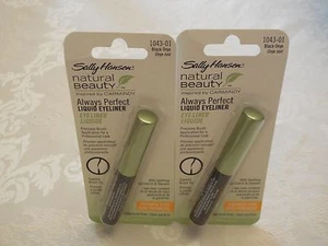Lot of Two Sally Hansen Natural Beauty Always Perfect Liquid Eyeliner Black Onyx - Picture 1 of 2