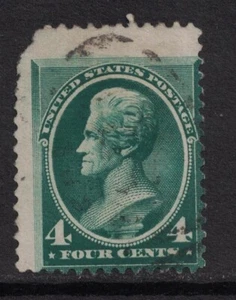Scott 211- Used- 4c Andrew Jackson- American Bank Note Company, 1883- stamp - Picture 1 of 2