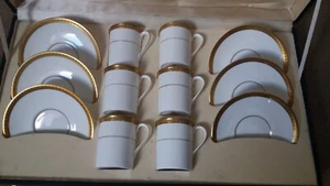 Royal Doulton - Royal Gold - 6 x lata de café / platillo + ESTUCHE DE PRESENTACIÓN - Imagen 1 de 7