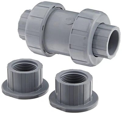 Hayward TC20100ST 1" True Union Ball Check Valve, Socket/Threaded End, CPVC - Image 1 of 3