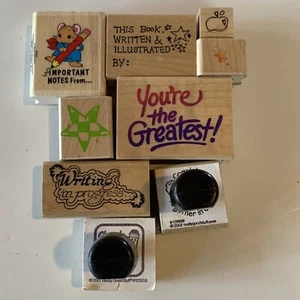 Teacher Theme Rubber and Wood Stamp, Hero Arts, and more Set #18, 9 stamps - Picture 1 of 7