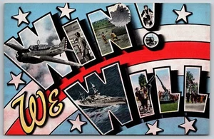Cartolina d'epoca LETTERA GRANDE Howdy VINCEREMO militare *6950 - Foto 1 di 2