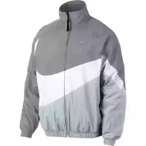 Nike Swoosh Windbreaker Woven Jacket SMALL LOOSE FIT AR3132-012 - Picture 1 of 8