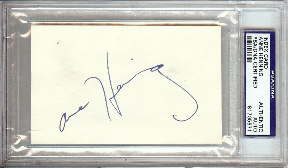Anne Henning Signed Autograph Index Card Olympic Gold Medalist PSA/DNA 81705671 - Image 1 of 1
