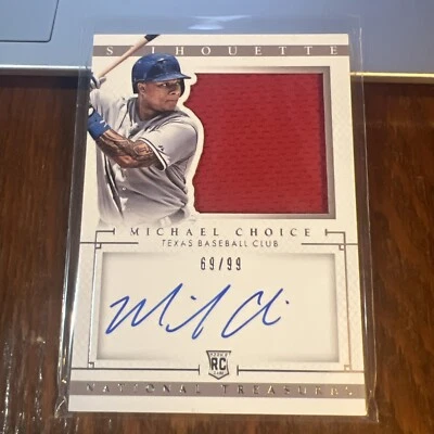 Michael Choice 2014 Panini National Treasures Silhouette Rookie Auto RC #21 /99 - Image 1 of 2