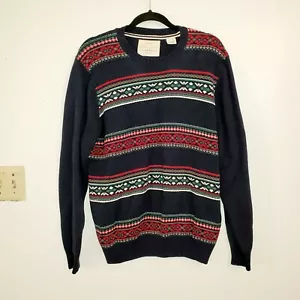 Maglione uomo ORIGINALE VINTAGE resistente alle intemperie rosso blu verde fantasia elasticizzato tg L - Foto 1 di 7