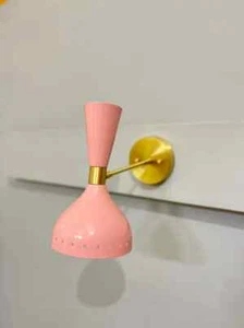 Brass Wall Lamp Handmade Vintage Inspired 2 Light Brass Wall Lamp Handcrafted - Picture 1 of 6
