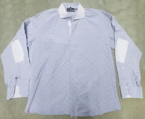 Stone Rose Shirt Mens 6 Blue Purple 2XL Flip Cuff Button Stripe Paisley - Picture 1 of 10